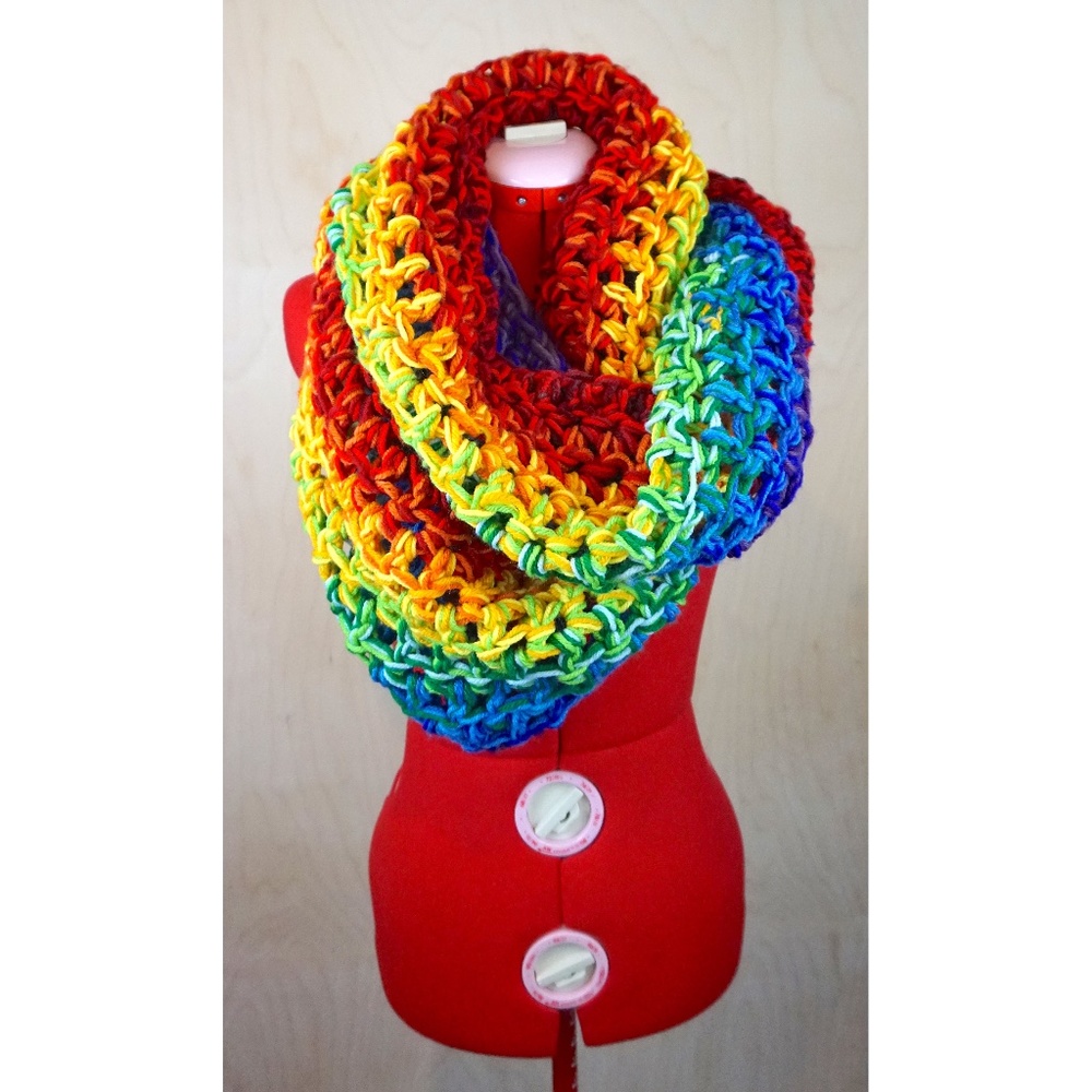 Handmade Rainbow Infinity Scarf